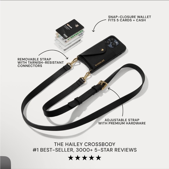 Bandolier Black Leather Phone Crossbody
For 15 pro max - Picture 7 of 14